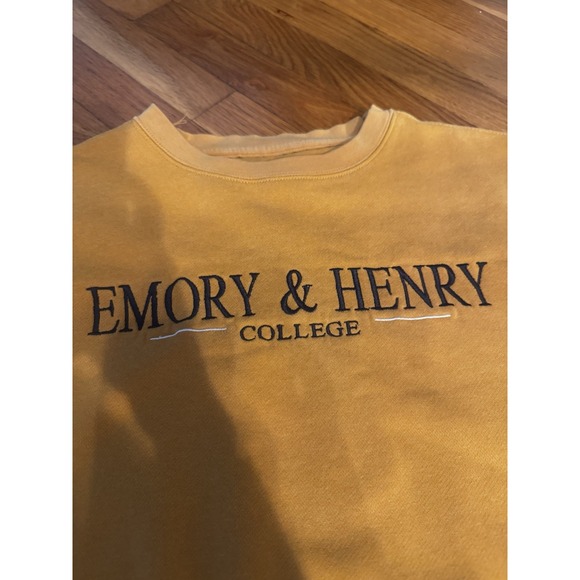 Vintage Jansport Emory & Henry‎ College Sweatshirt Crewneck Yellow Embroidered M - Picture 8 of 11